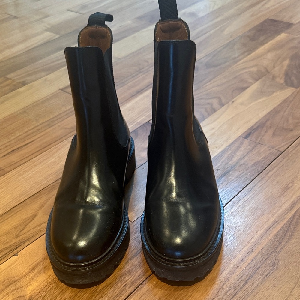 Isabel Marant Black Leather Combat Boots